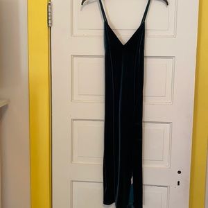 Dark Green Velvet Slip Dress